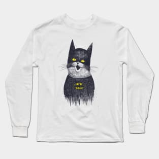 Super cat on white Long Sleeve T-Shirt